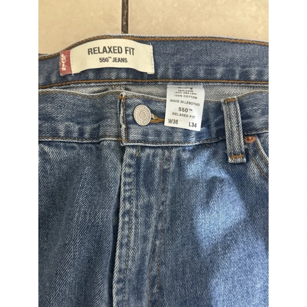 Levi Strauss 550 Jeans Mens 36x34 Relaxed Fit‎ Medium Wash Denim